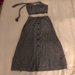 Reformation size 0 two piece gingham set